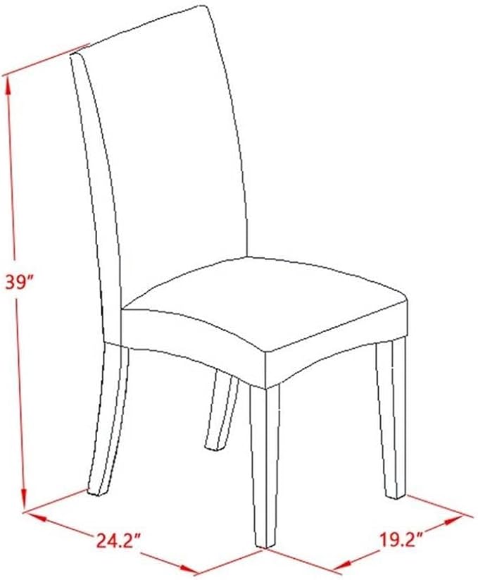 East West Furniture X677DR124-5 5 Piece Dining Room Table Set Includes a Rectangle Dining Table with X-Legs and 4 Black Color Linen Fabric Upholstered Chairs, 40x72 Inch, Multi-Color