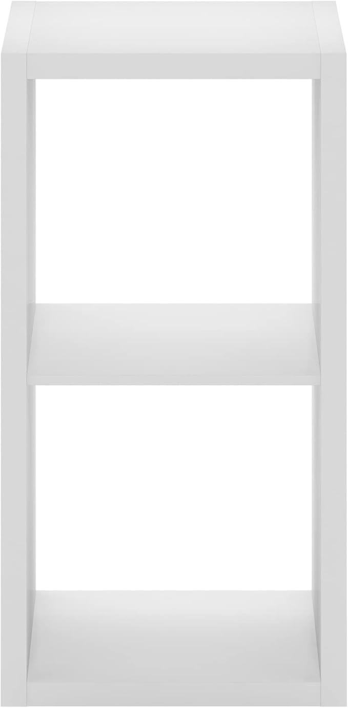 Furinno Cubicle Open Back Decorative Cube Storage Organizer, 2, White