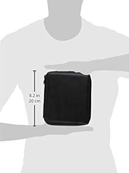 Speedball Art Products Genuine Leather Storage Case for Pencils, Markers, Pens and Art Supplies, Holds Up to 120 Standard Pencils, Black