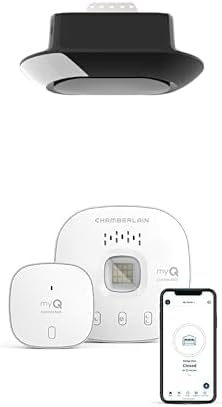 Chamberlain B4613T MYQ Smart Garage Door Opener, Ultra Quiet Belt Drive, Battery Backup, 3/4-HP Motor + CHAMBERLAIN Smart Garage Control - Wireless Garage Hub and Sensor with WiFi & Bluetooth