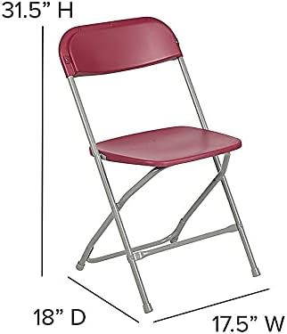 Flash Furniture Hercules™ Series Plastic Folding Chair - Red - 2 Pack 650LB Weight Capacity Comfortable Event Chair - Lightweight Folding Chair