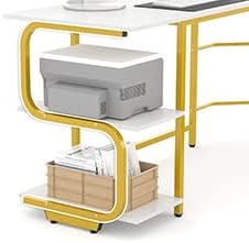 Teraves Reversible L Shaped Desk with Large Surface, 69 Inch Sturdy Corner Desk with Storage Shelves, Premium Office Computer Desk Workstation for Home Office Gaming