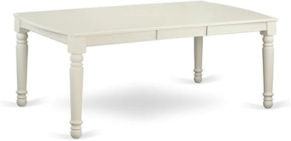 East West Furniture DODA5-LWH-W 5 Piece Dinette Set for 4 Includes a Rectangle Dining Table with Butterfly Leaf and 4 Dining Room Chairs, 42x78 Inch, Linen White