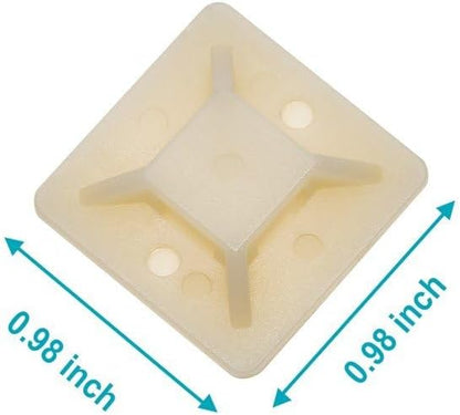 Monoprice Cable tie mounts 25x25(mm), 100pcs/Pack - white