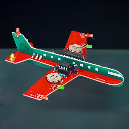 Gikfun Learning DIY Airplane Kit for Beginners, 3 Color LED Flashing Lights Soldering Project Kit for High School Student Practice EK8486