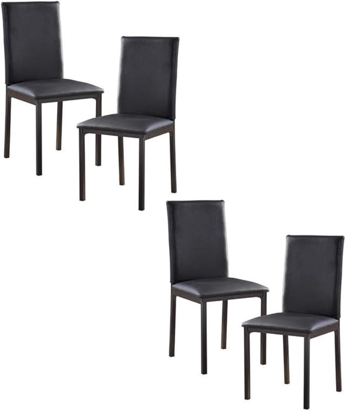 Homelegance Tempe PU Upholstered Dining Chair (Set of 4), Black