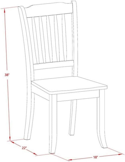 East West Furniture LGDA5-LWH-W 5 Piece Kitchen Table Set for 4 Includes a Rectangle Dining Room Table with Butterfly Leaf and 4 Solid Wood Seat Chairs, 42x84 Inch, Linen White