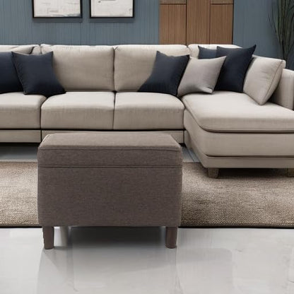Home Decor | Dinah Collection Modern Storage Ottoman | Ottoman with Storage for Living Room & Bedroom (Chocalate Brown)