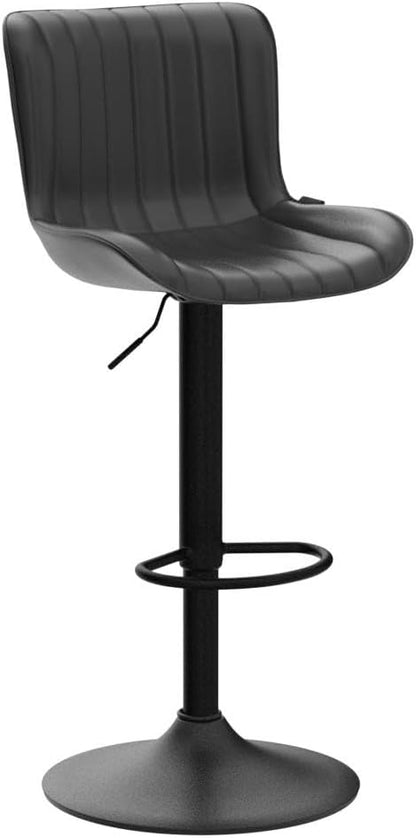 YOUNUOKE Counter Height Bar Stools for Kitchen Island 24 inch Metal Black Barstools Set of 2 Adjustable Swivel Counter Stool with Back