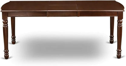 East West Furniture DOCL5-MAH-W 5 Piece Modern Dining Table Set Includes a Rectangle Wooden Table with Butterfly Leaf and 4 Kitchen Dining Chairs, 42x78 Inch, Mahogany