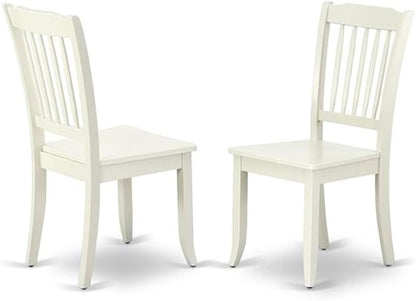 East West Furniture DODA5-LWH-W 5 Piece Dinette Set for 4 Includes a Rectangle Dining Table with Butterfly Leaf and 4 Dining Room Chairs, 42x78 Inch, Linen White