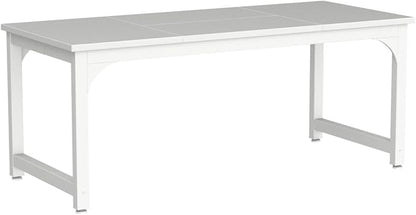 Tribesigns 70.8”Executive Desk, Large Office Computer Desk with Thicken Frame, Modern Simple Workstation Business Furniture for Home Office, White