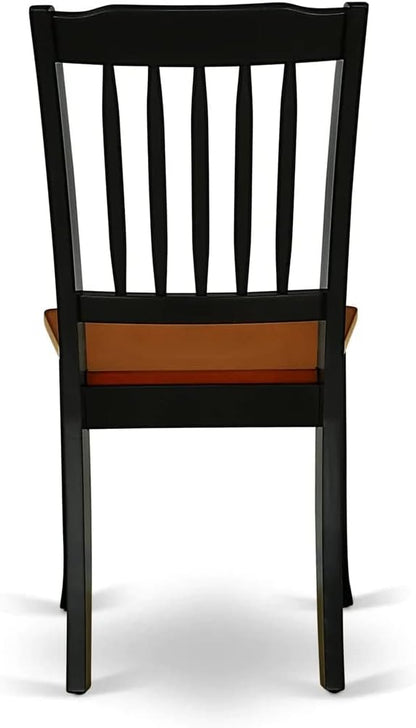 East West Furniture MZDA5-BCH-W 5 Piece Dining Room Furniture Set Includes a Rectangle Kitchen Table with Dropleaf and 4 Dining Chairs, 36x54 Inch, Black & Cherry