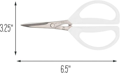 Joyce Chen Original Unlimited Kitchen Scissors All Purpose Dishwasher Safe Kitchen Shears With Comfortable Handles, White