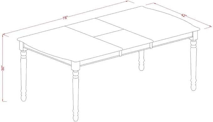East West Furniture DODA7-MAH-26 7 Piece Dining Room Set Consists of a Rectangle Wooden Table with Butterfly Leaf and 6 Polyester Fabric Upholstered Chairs, 42x78 Inch, Mahogany