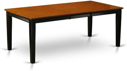 East West Furniture QUWE5-BCH-W 5 Piece Dining Table Set for 4 Includes a Rectangle Kitchen Table with Butterfly Leaf and 4 Kitchen Dining Chairs, 40x78 Inch, Black & Cherry