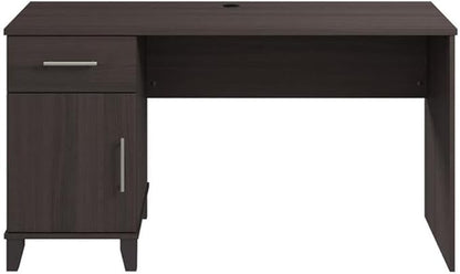 Bush Furniture Somerset 54W Office Desk with Drawer and Storage Cabinet in Storm Gray | Computer Table for Home Office Workspace