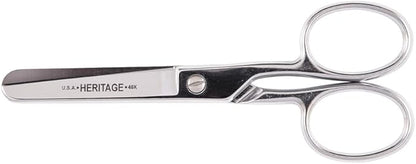 Klein Tools G46HC Scissors, Heavy Duty Safety Scissors with Large Rings for Thread, Yarn, Weaving, Knitting Mills, Carpet Mills, 6-Inch