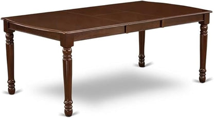 East West Furniture DOCL9-MAH-W 9 Piece Dining Table Set Includes a Rectangle Dining Room Table with Butterfly Leaf and 8 Wooden Seat Chairs, 42x78 Inch, Mahogany