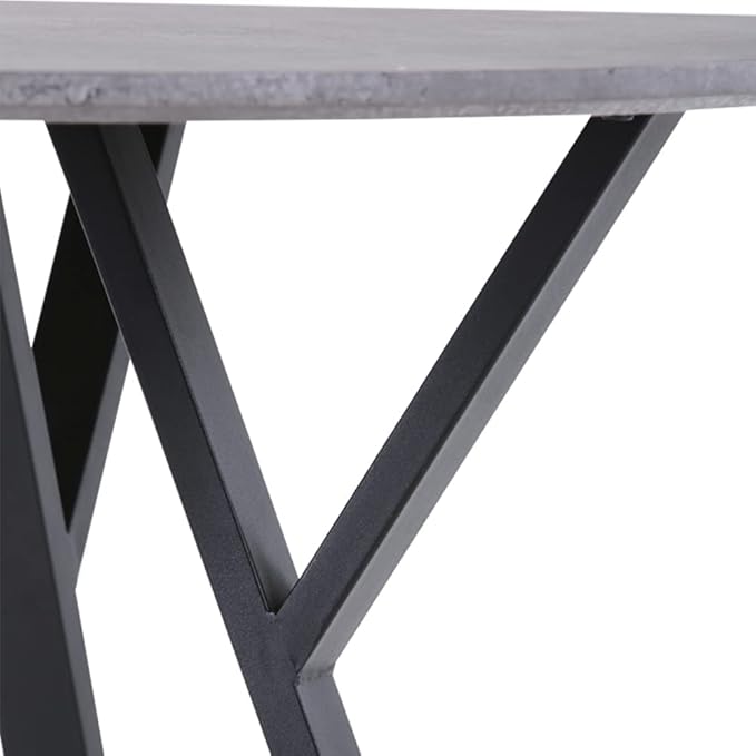 Round Dining Table with Metal Legs, 35.5 in Modern Kitchen Table Dining Room Table for Dining Room Kitchen, Grey