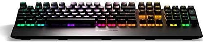 SteelSeries Apex 7 Mechanical Gaming Keyboard – OLED Smart Display – USB Passthrough and Media Controls – Linear and Quiet – RGB Backlit (Red Switch) (Renewed)