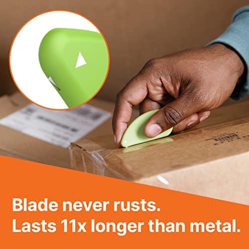 Slice 00100 Ceramic Blade Safety Cutter, Opens Clamshell Packaging, Coupon Cutter, Trim Photos, Scrapbooking, Fits Keychain, Green