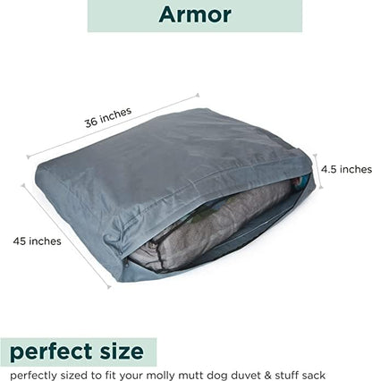 Molly Mutt Water-Resistant Dog Bed Liner, Polyester Bed Liner for Dogs, Easy to Clean, Gray, Medium/Large, 27”x36”x4.75”