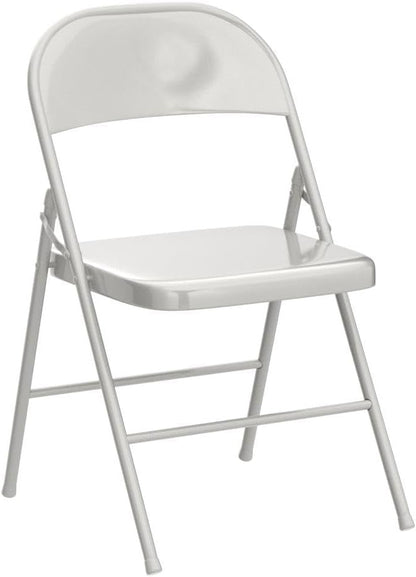 VECELO Metal Folding Chairs 4 Pack, Double Hinged Steel Frame Easy Foldable&Stackable for Office Kitchen Dinning Wedding Patio and Garden