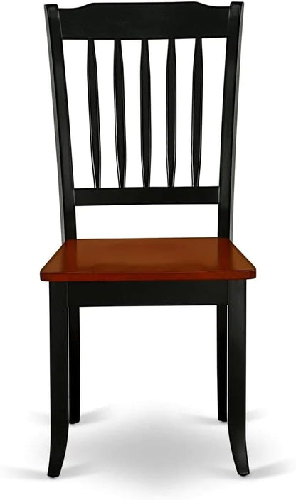 East West Furniture MZDA5-BCH-W 5 Piece Dining Room Furniture Set Includes a Rectangle Kitchen Table with Dropleaf and 4 Dining Chairs, 36x54 Inch, Black & Cherry