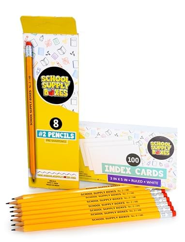 Elementary School Essentials Bundle | 1 Box - 91 Pieces per Box | School Supply Boxes - Back to School Essentials | Includes Binders, Folers, Notebooks, Filler Paper, Pencils, Notecards, Pens, & More