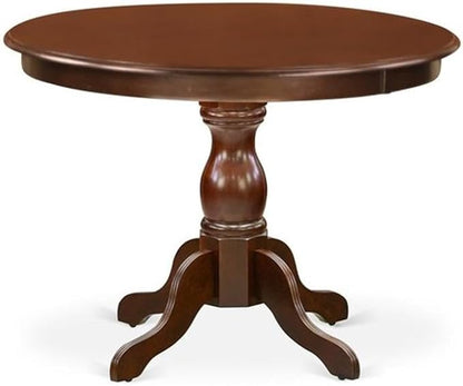East West Furniture HLDL5-MAH-W 5 Piece Kitchen Table Set for 4 Includes a Round Dining Table with Pedestal and 4 Dining Room Chairs, 42x42 Inch, Mahogany