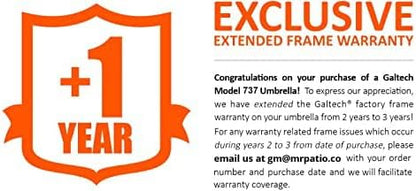 Galtech 9-Foot (Model 737) Deluxe Auto-Tilt Umbrella with Antique Bronze Frame and Sunbrella Fabric Taupe (Includes Extended Frame Warrantee)