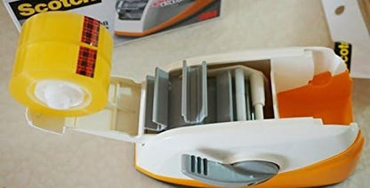 3M Desktop Dual_2 Acrylic Sticky Tape Dispenser Core, Self_Auto Cutter Tape Holder (Orange)