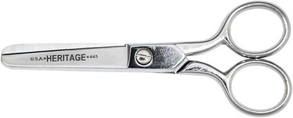 Klein Tools H445 Scissors, Made in USA, Safety Scissors for Thread, Yarn, Weaving and Knitting Mills for Right-Hand or Left-Hand Use, 5-Inch