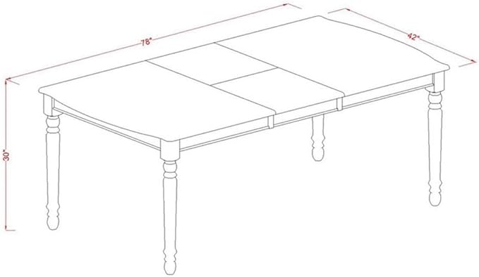 East West Furniture DOCL7-LWH-W 7 Piece Modern Dining Table Set Consist of a Rectangle Wooden Table with Butterfly Leaf and 6 Kitchen Dining Chairs, 42x78 Inch, Linen White