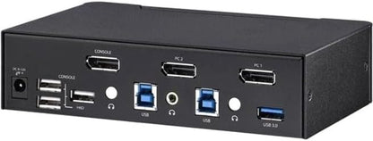 StarTech.com 2 Port DisplayPort KVM Switch - 4K 60Hz - Single Display - Dual Port UHD DP 1.2 USB KVM Switch with Integrated USB 3.0 Hub & Audio-Dell HP Apple Lenovo-TAA Compliant (SV231DPU34K), Black