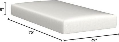 NapQueen 8 Inch Twin Size Mattress, Bamboo Charcoal Memory Foam Mattress, Bed in a Box