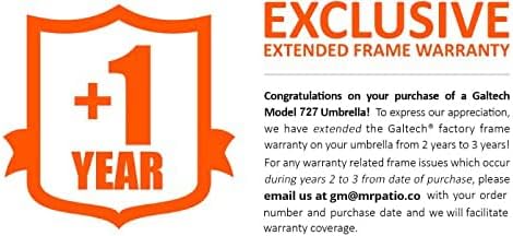 Galtech Deluxe Auto Tilt Market Umbrella, 7.5ft - Outdoor Patio, Deck, Pool, Backyard Stand Alone Umbrella - Octagon, Heavy Duty w/Bronze Frame & Sunbrella Fabric (Henna)