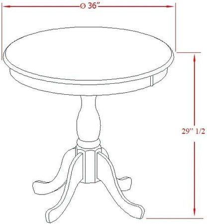 East West Furniture AMGR3-LWH-W 3 Piece Dinette Set for Small Spaces Contains a Round Kitchen Table with Pedestal and 2 Dining Room Chairs, 36x36 Inch, Linen White