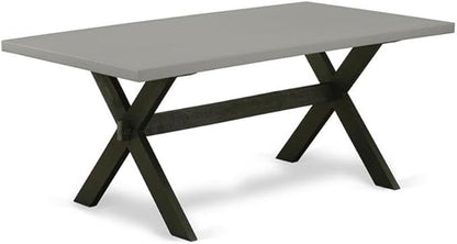 East West Furniture X697MZ606-5 5 Piece Kitchen Table Set for 4 Includes a Rectangle Dining Table with X-Legs and 4 Shitake Linen Fabric Parson Dining Chairs, 40x72 Inch, Multi-Color