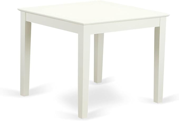 East West Furniture OXEN3-LWH-06 3 Piece Kitchen Table Set for Small Spaces Contains a Square Dining Room Table and 2 Dark Shitake Linen Fabric Upholstered Chairs, 36x36 Inch, Linen White