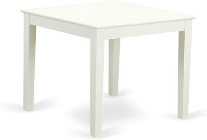 East West Furniture OXEN3-LWH-06 3 Piece Kitchen Table Set for Small Spaces Contains a Square Dining Room Table and 2 Dark Shitake Linen Fabric Upholstered Chairs, 36x36 Inch, Linen White