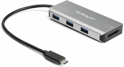 StarTech.com 3 Port 10Gbps USB C Hub with SD Card Reader - 3x USB-A & 1x SD Slot - Portable USB 3.1 Type C Adapter Hub - Laptop Hub - USB Bus Powered - Thunderbolt 3 Compatible , TAA (HB31C3ASDMB)