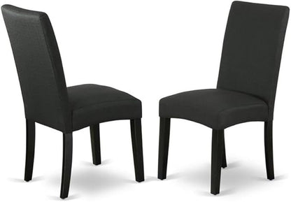 East West Furniture X627DR124-7 7 Piece Dining Room Furniture Set Consist of a Rectangle Dining Table with X-Legs and 6 Black Color Linen Fabric Upholstered Chairs, 40x72 Inch, Multi-Color