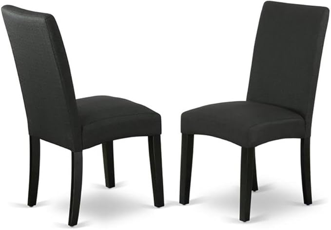 East West Furniture X696DR124-5 5 Piece Dining Table Set for 4 Includes a Rectangle Kitchen Table with X-Legs and 4 Black Color Linen Fabric Upholstered Chairs, 36x60 Inch, Multi-Color