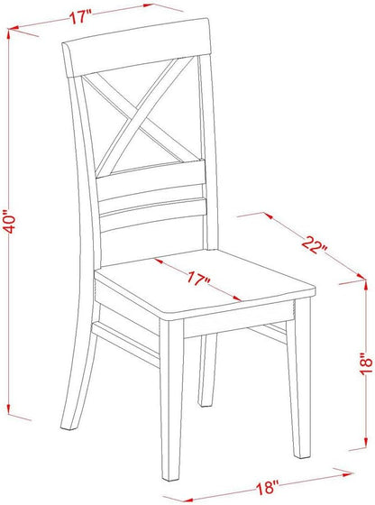 East West Furniture QUIN7-WHI-W 7 Piece Dining Set Consist of a Rectangle Dining Room Table with Butterfly Leaf and 6 Wood Seat Chairs, 40x78 Inch, Buttermilk & Cherry