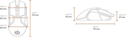 SteelSeries Rival 650 Quantum Wireless Gaming Mouse - Rapid Charging, 12,000 Cpi Dual Sensor, 256 Weight Configs, 8 Zone RGB Lighting