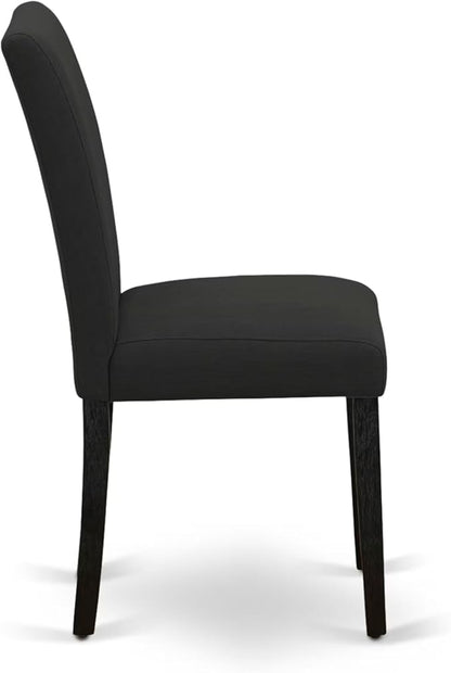 East West Furniture V677AB624-5 5 Piece Dinette Set Includes a Rectangle Dining Room Table with V-Legs and 4 Black Color Linen Fabric Parsons Dining Chairs, 40x72 Inch, Multi-Color
