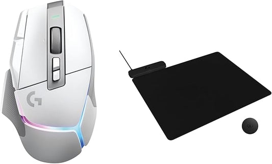 Logitech G502 X Plus Lightspeed Wireless Gaming Mouse + Powerplay 2 Wireless Charging Mouse Pad Bundle - White