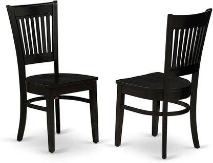 East West Furniture DMVA3-BLK-W 3 Piece Dinette Set for Small Spaces Contains a Round Dining Table with Dropleaf and 2 Dining Chairs, 42x42 Inch, Black